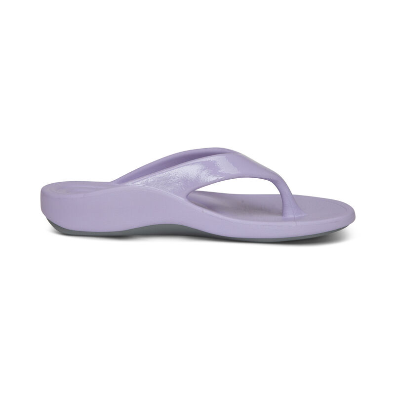 Aetrex Womens Maui Orthotic Flips Flip Flops Glossy Lilac - 3UMAKUiw4